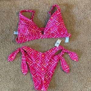 NWT aerie pink bikini
